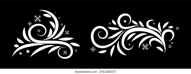Christmas decoration calligraphic on black and white colour