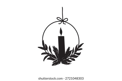 Una decoración de Navidad con una vela