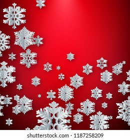 Christmas decoration card template made of paper snowflakes with copyspace. EPS 10