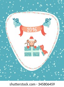 Christmas decoration card. Vector illustration with decorative elements.