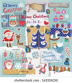 Christmas decoration collection for scrapbook style. 