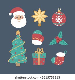 Christmas Decoration collection set in isolated background