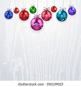 Christmas decoration with colorful Christmas balls