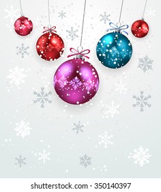 Christmas decoration with colorful Christmas balls