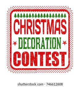 Christmas decoration contest grunge rubber stamp on white background, vector illustration