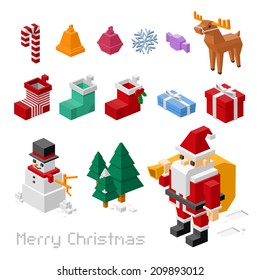 Christmas Decoration Cute style - vector Illustration