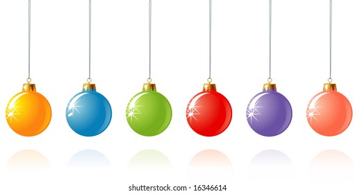 Christmas decoration in different colors / vector