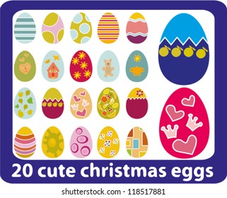 christmas decoration eggs, vector