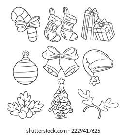 Christmas decoration element collection hand drawn