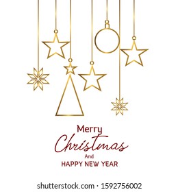 Christmas decoration element and invitation vector and icon