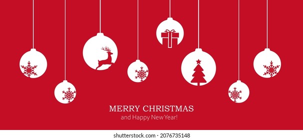 Christmas decoration element with snowflakes stars and gift vector illustration. New Year banner 