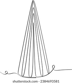 Decoración navideña elemento de dibujo de línea de árbol ilustración vectorial.Perfecto para tarjetas, invitaciones de fiesta, afiches, pegatinas, ropa. 