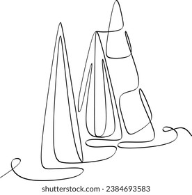 Christmas decoration element tree line drawing vector illustration.Perfect for cards, party invitations, posters, stickers, clothing. 