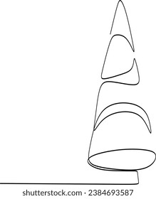 Christmas decoration element tree line drawing vector illustration.Perfect for cards, party invitations, posters, stickers, clothing. 