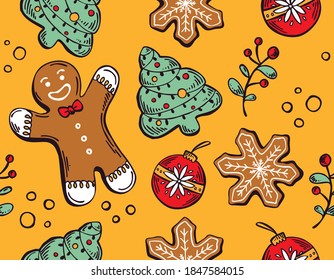 christmas decoration elements on isolated background.