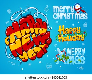 Christmas decoration elements. Vector