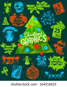 Christmas decoration elements. Vector