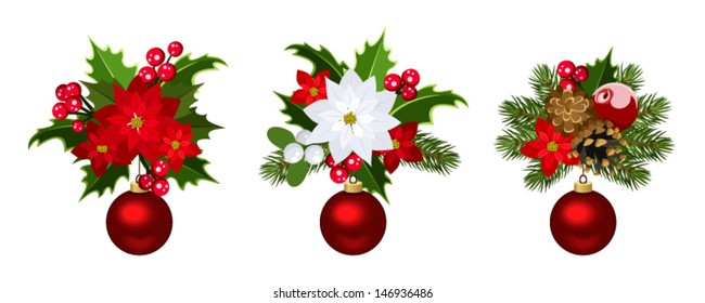 Christmas decoration elements Vector illustration.