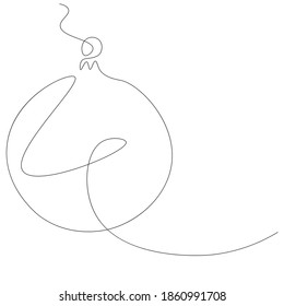 Christmas decoration elemnts tree and ball drawing vector illustration