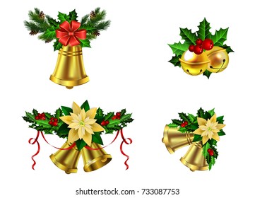 Christmas decoration evergreen trees and bell