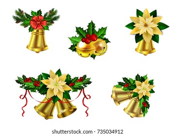 Christmas decoration evergreen trees and bell