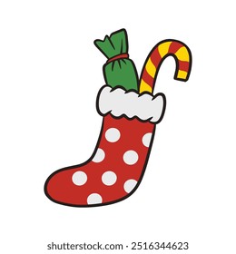 Christmas Decoration Flat Design Accessories Logo Icon Art Vector
