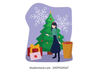 Christmas Decoration Flat Design Illustration