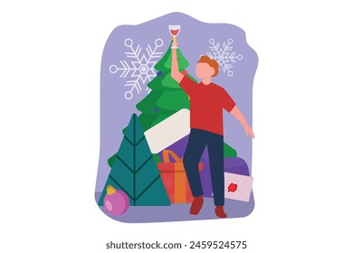 Christmas Decoration Flat Design Illustration