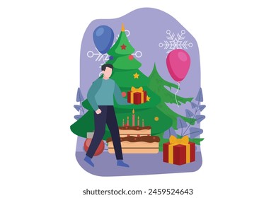 Christmas Decoration Flat Design Illustration