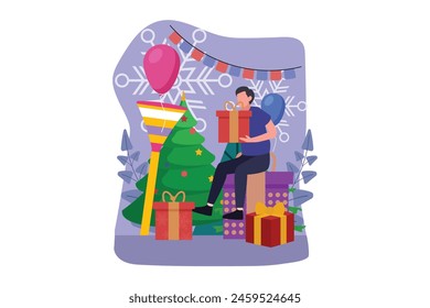 Christmas Decoration Flat Design Illustration