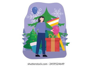 Christmas Decoration Flat Design Illustration