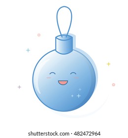 Christmas decoration flat design, new Year