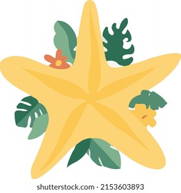  christmas decoration flat starfish vector