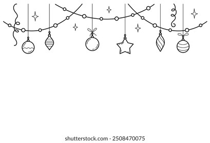 Christmas decoration garland. Christmas decoration elements. 