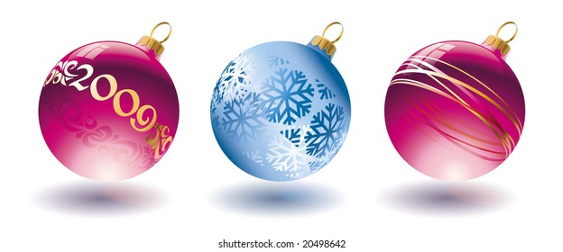 Christmas decoration. Glossy ball