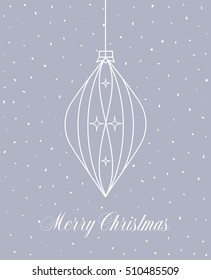 Christmas decoration greeting card over watercolor background vector illustration.