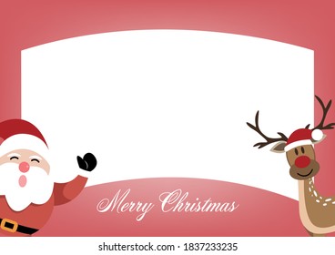 Christmas decoration greeting card template with blank sign. vector illustration.