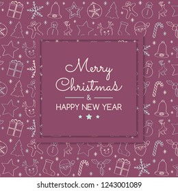 Christmas decoration with hand drawn elements. Vector.