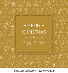 Christmas decoration with hand drawn elements. Vector.
