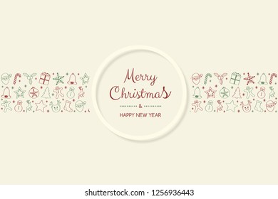 Christmas decoration with hand drawn elements. Vector.
