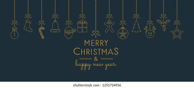 Christmas decoration with hanging elements. Vector.