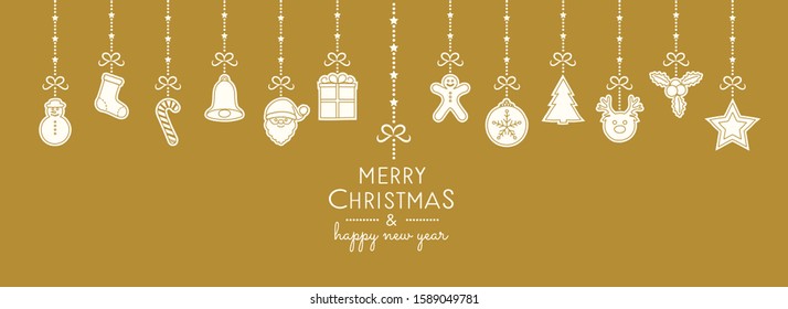 Christmas decoration with hanging elements. Vector.