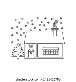 Christmas decoration house icon. Element of winter for mobile concept and web apps icon. Outline, thin line icon for website design and development, app development