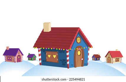 Christmas decoration house vector background vector cartoon illustration