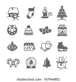 Christmas  decoration icon set