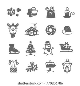 Christmas  decoration icon set