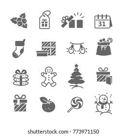 Christmas  decoration icon set