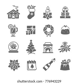 Christmas  decoration icon set