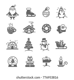 Christmas  decoration icon set