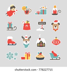 Christmas  decoration icon set